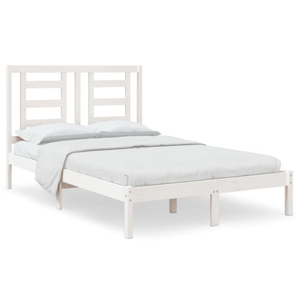 sengeramme uden madras 120x200 cm massivt fyrretræ hvid