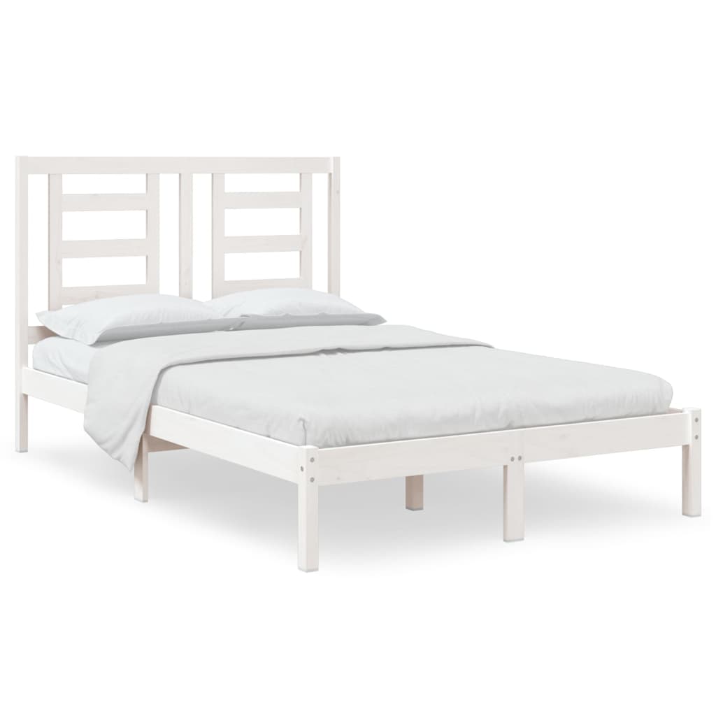 sengeramme uden madras 120x200 cm massivt fyrretræ hvid