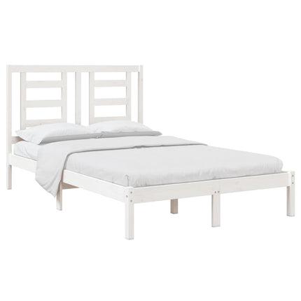sengeramme uden madras 120x200 cm massivt fyrretræ hvid