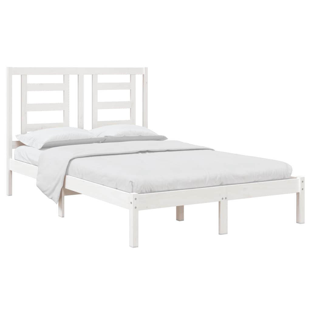 sengeramme uden madras 120x200 cm massivt fyrretræ hvid