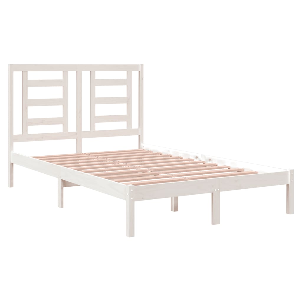 sengeramme uden madras 120x200 cm massivt fyrretræ hvid