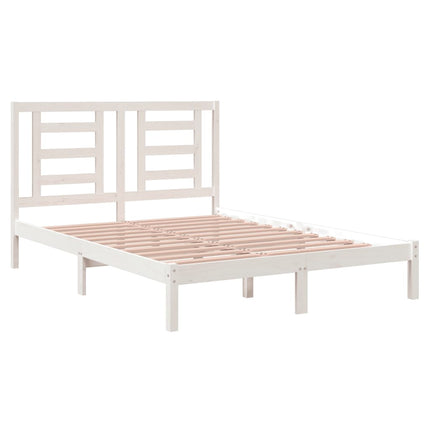 sengeramme uden madras 140x200 cm massivt fyrretræ hvid