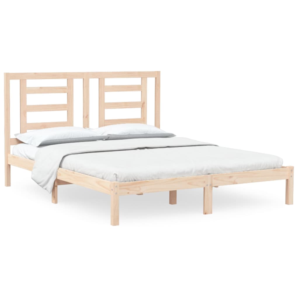 sengeramme uden madras 150x200 cm massivt fyrretræ