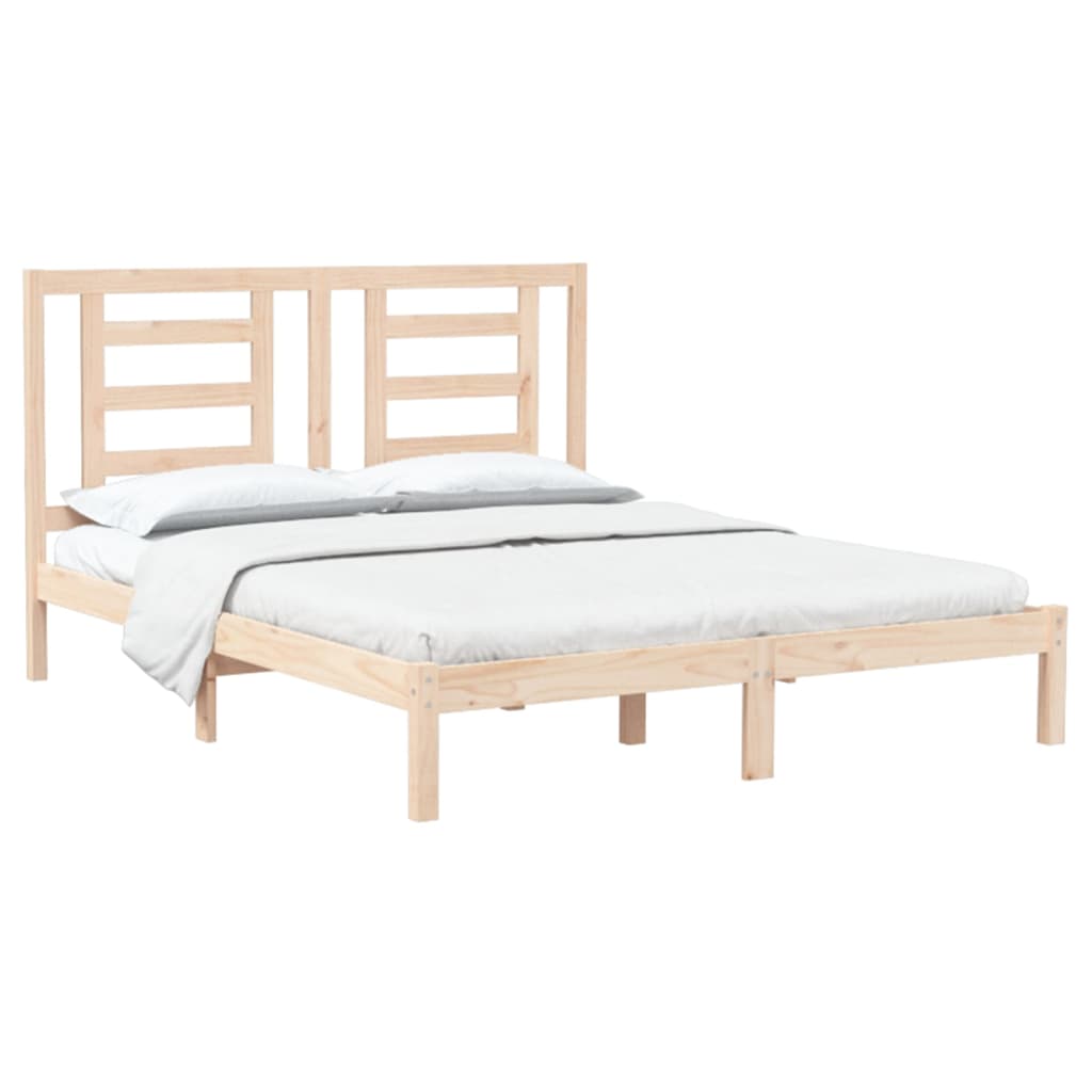 sengeramme uden madras 150x200 cm massivt fyrretræ