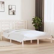 sengeramme uden madras 160x200 cm massivt fyrretræ hvid