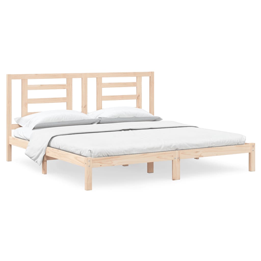 sengeramme uden madras 200x200 cm massivt fyrretræ