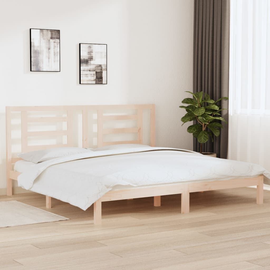 sengeramme uden madras 200x200 cm massivt fyrretræ