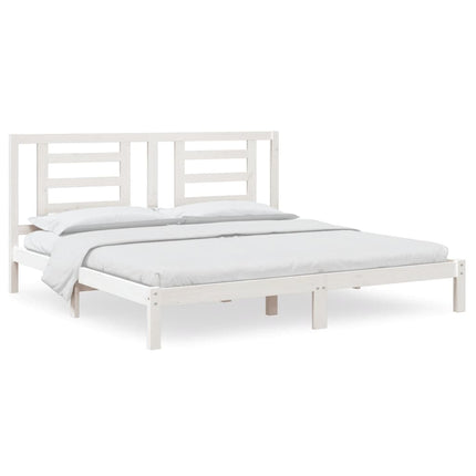 sengeramme uden madras 200x200 cm massivt fyrretræ hvid