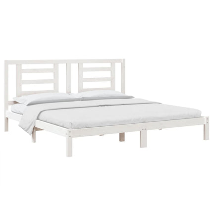 sengeramme uden madras 200x200 cm massivt fyrretræ hvid