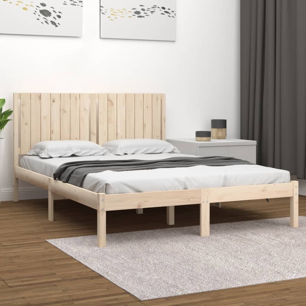 sengeramme uden madras 160x200 cm massivt fyrretræ