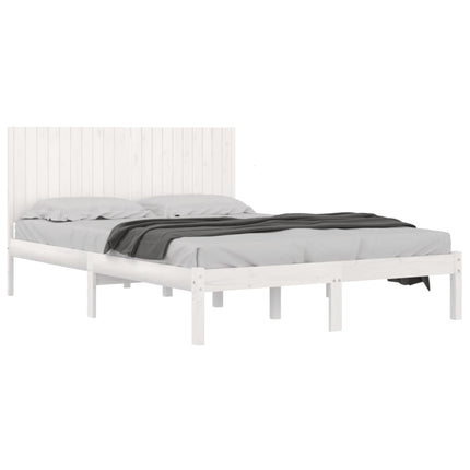 sengeramme uden madras 200x200 cm massivt fyrretræ hvid