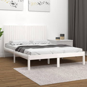 sengeramme uden madras 200x200 cm massivt fyrretræ hvid