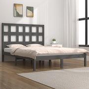 sengeramme 200x200 cm massivt fyrretræ grå