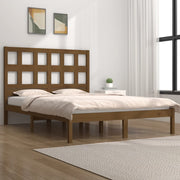 sengeramme 200x200 cm massivt fyrretræ gyldenbrun