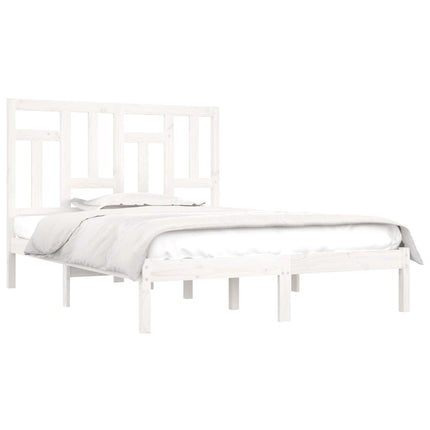 sengeramme uden madras 140x190 cm massivt fyrretræ hvid