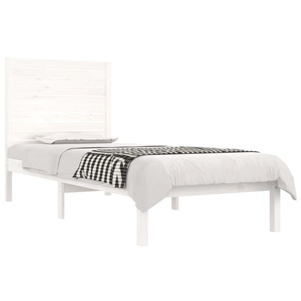 sengeramme 90x190 cm Single massivt træ hvid