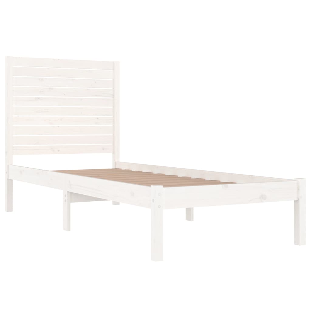 sengeramme 90x190 cm Single massivt træ hvid