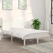 sengeramme 135x190 cm dobbelt massivt fyrretræ hvid