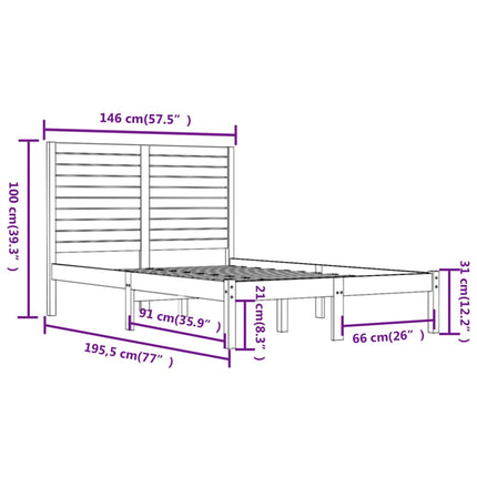 sengeramme 140x190 cm massivt træ