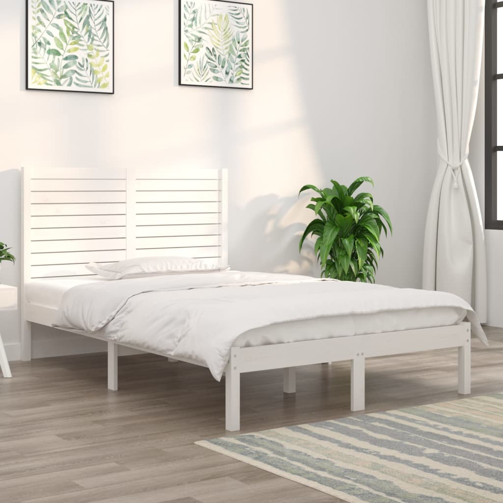 sengeramme 140x190 cm massivt træ hvid