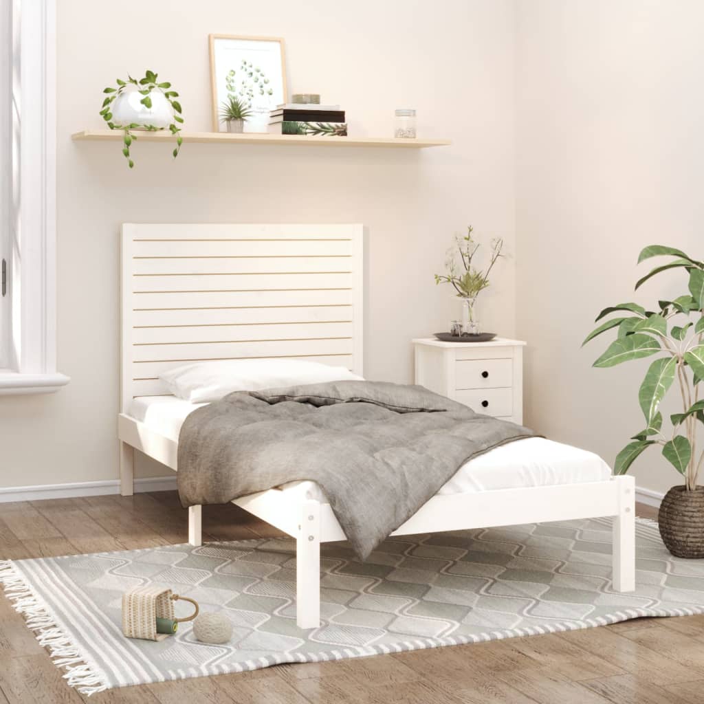 sengeramme 90x200 cm massivt træ hvid