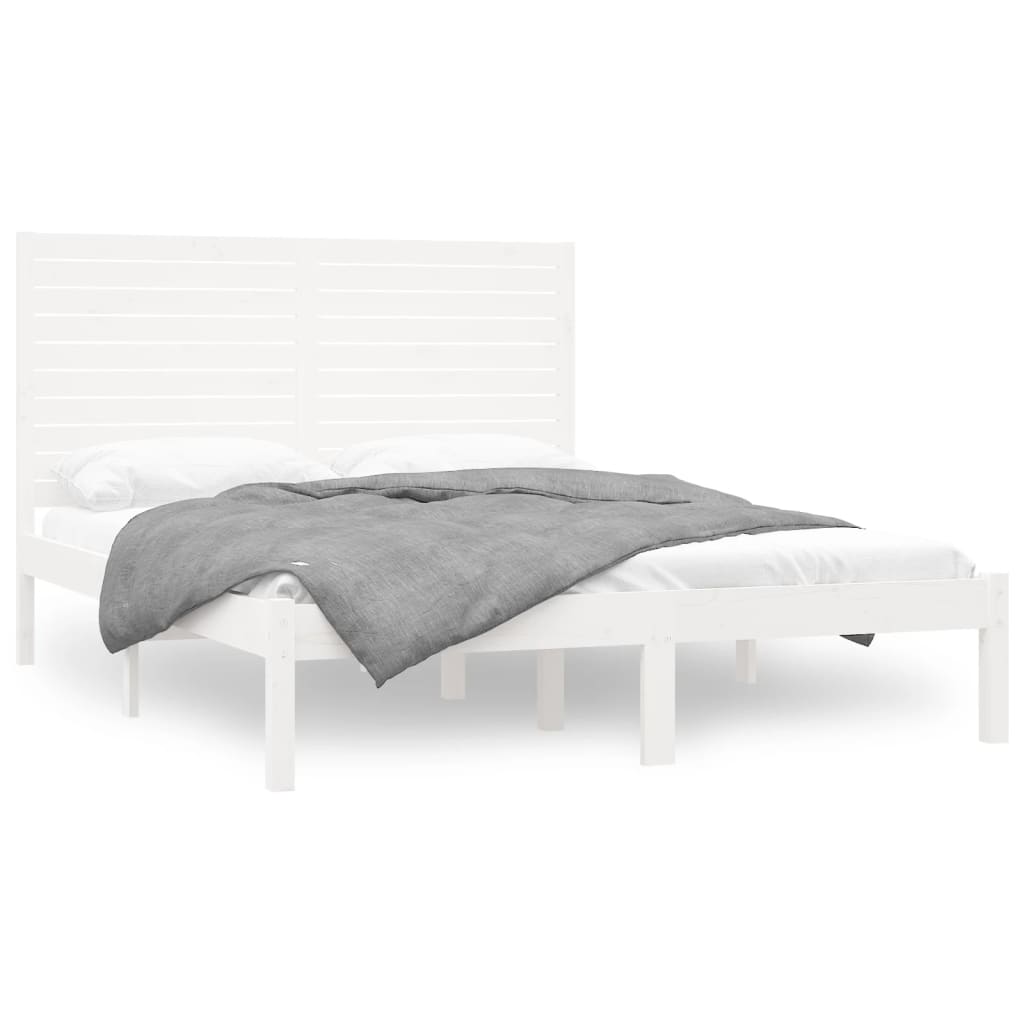 sengeramme 120x200 cm massivt træ hvid