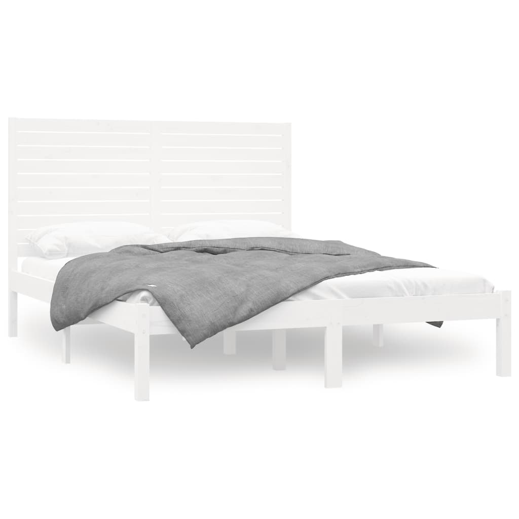 sengeramme 140x200 cm massivt træ hvid