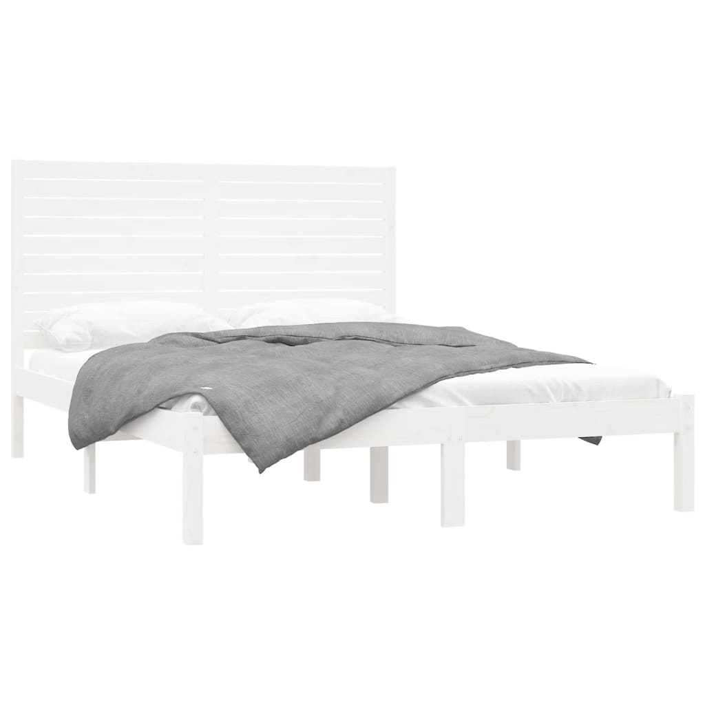 sengeramme 140x200 cm massivt træ hvid