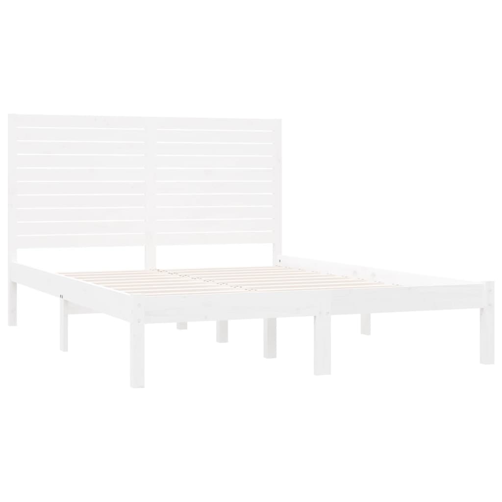 sengeramme 140x200 cm massivt træ hvid