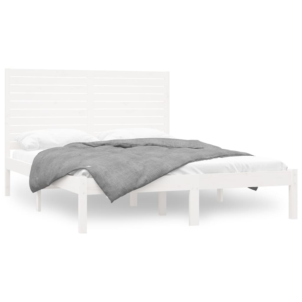 sengeramme 160x200 cm massivt træ hvid