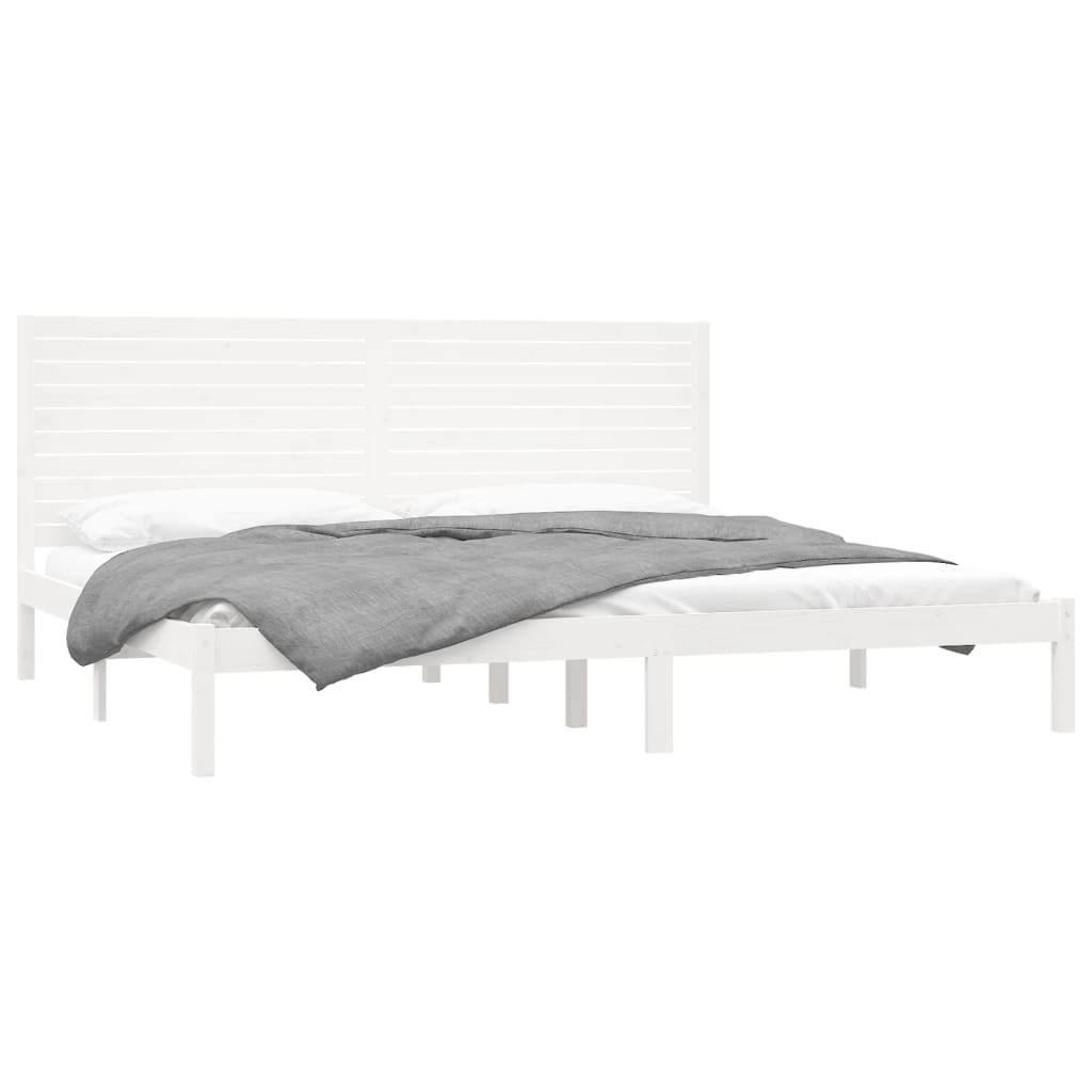 sengestel 180x200 cm Super King massivt fyrretræ hvid