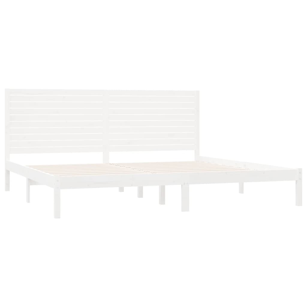 sengestel 180x200 cm Super King massivt fyrretræ hvid