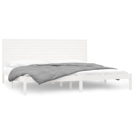 sengeramme 200x200 cm massivt træ hvid