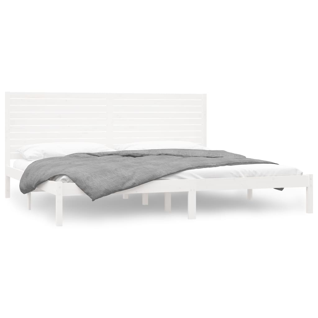 sengeramme 200x200 cm massivt træ hvid