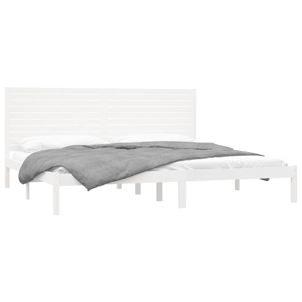 sengeramme 200x200 cm massivt træ hvid