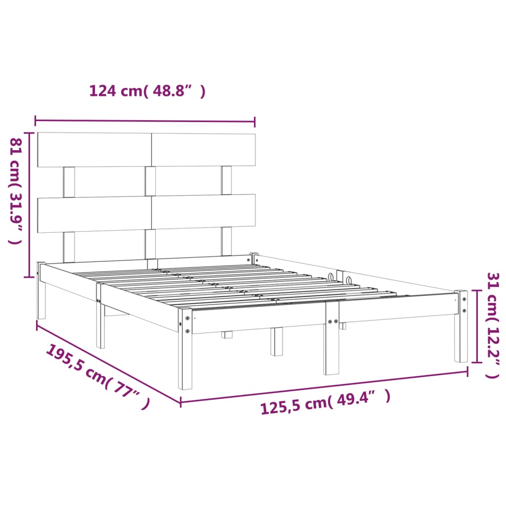 sengeramme 120x190 cm massivt træ