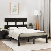 sengeramme 140x190 cm massivt træ sort