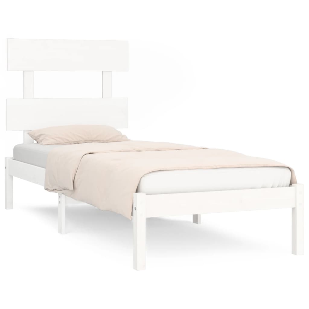 sengeramme 90x200 cm massivt træ hvid