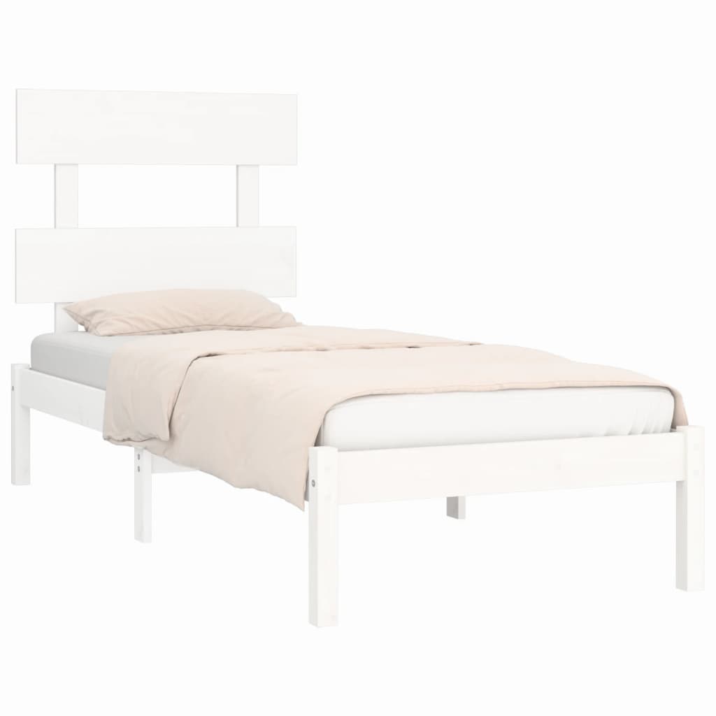sengeramme 90x200 cm massivt træ hvid