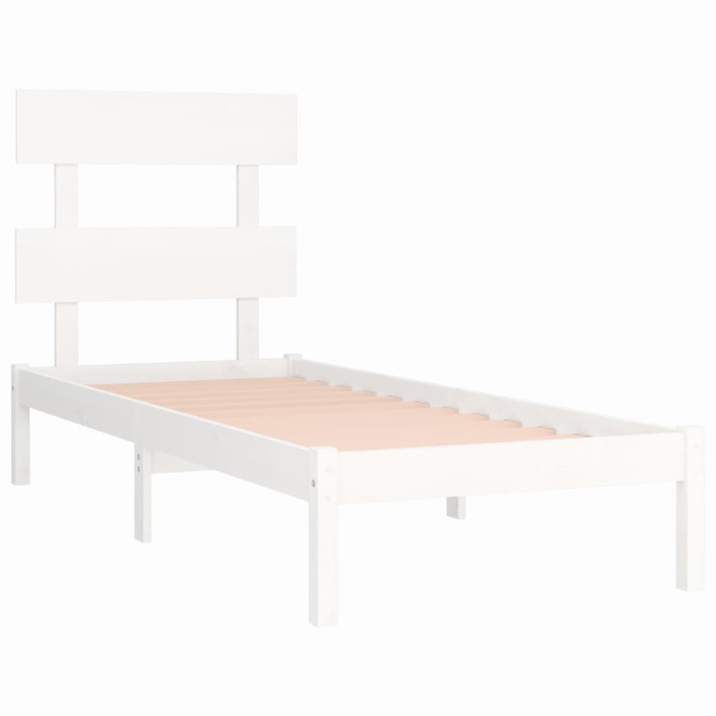 sengeramme 90x200 cm massivt træ hvid
