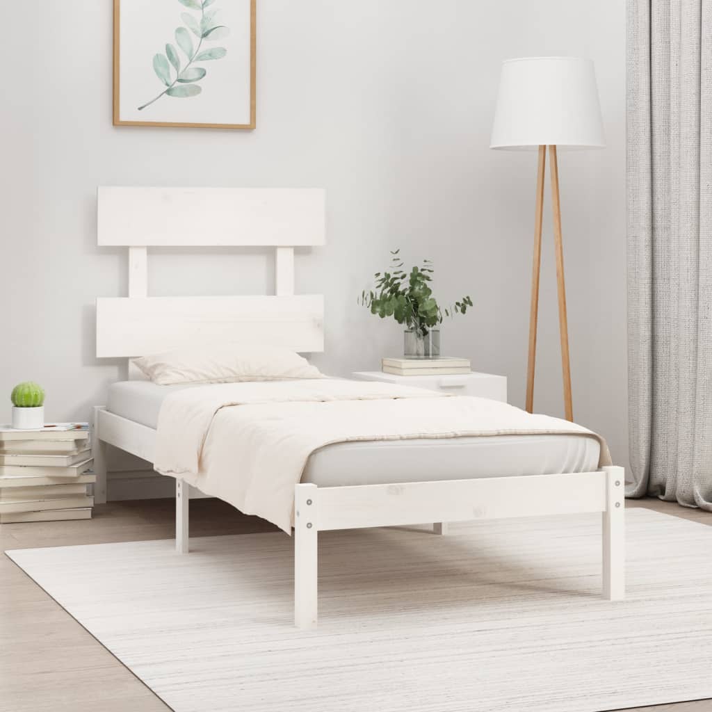 sengeramme 100x200 cm massivt træ hvid