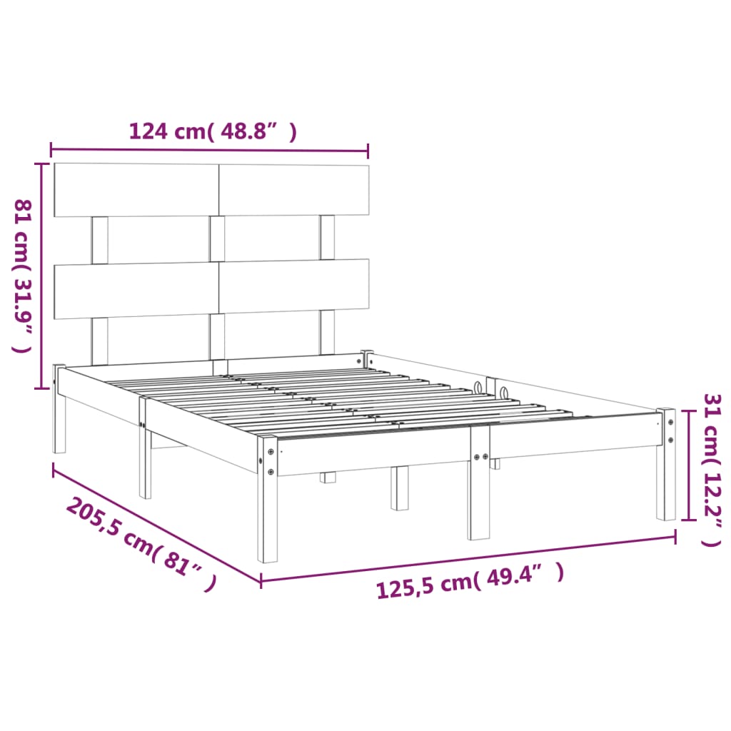 sengeramme 120x200 cm massivt træ
