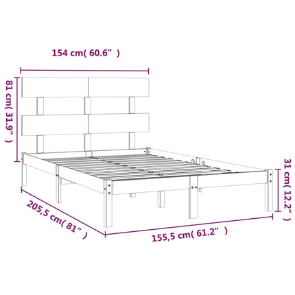 sengeramme 150x200 cm massivt træ
