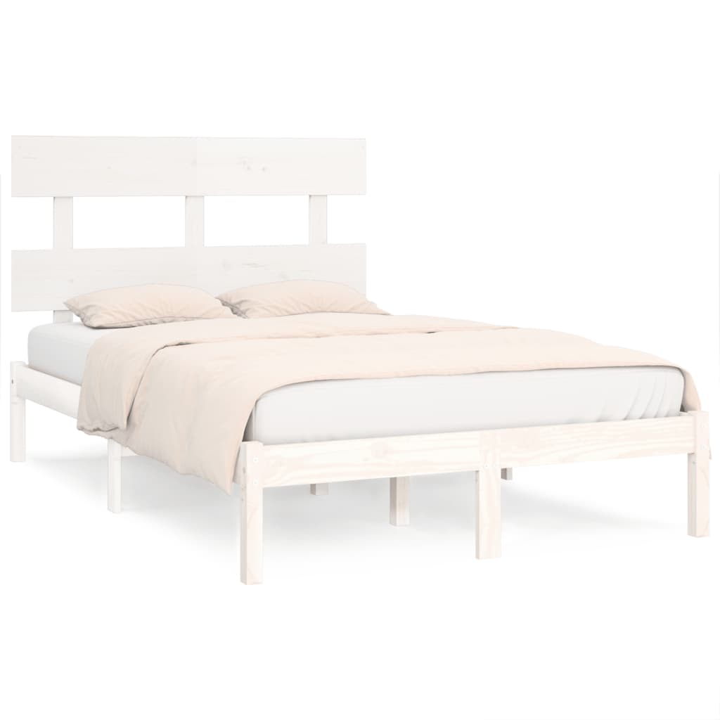sengeramme 160x200 cm massivt træ hvid