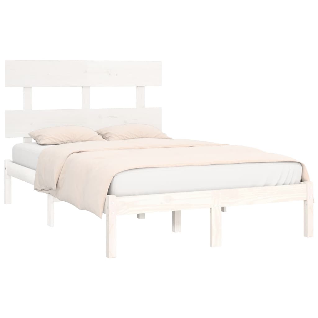 sengeramme 160x200 cm massivt træ hvid