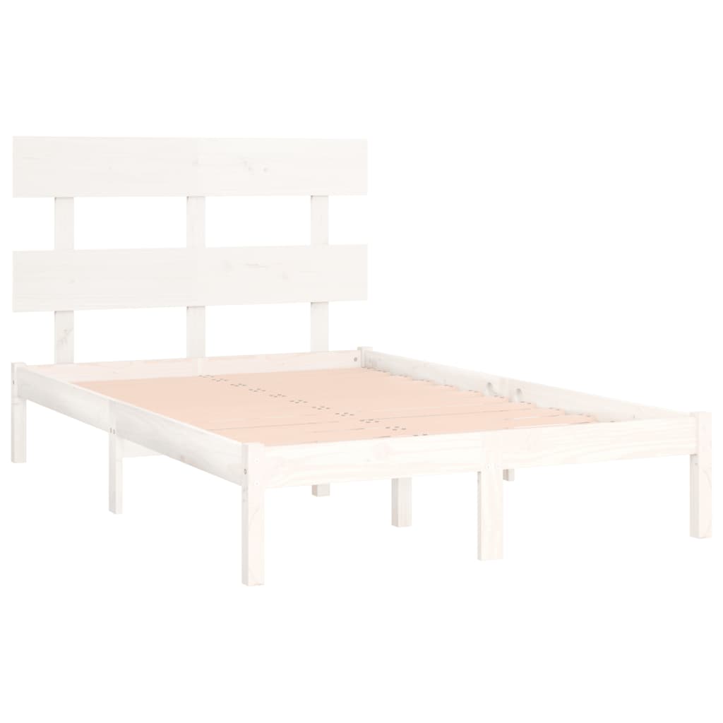 sengeramme 160x200 cm massivt træ hvid