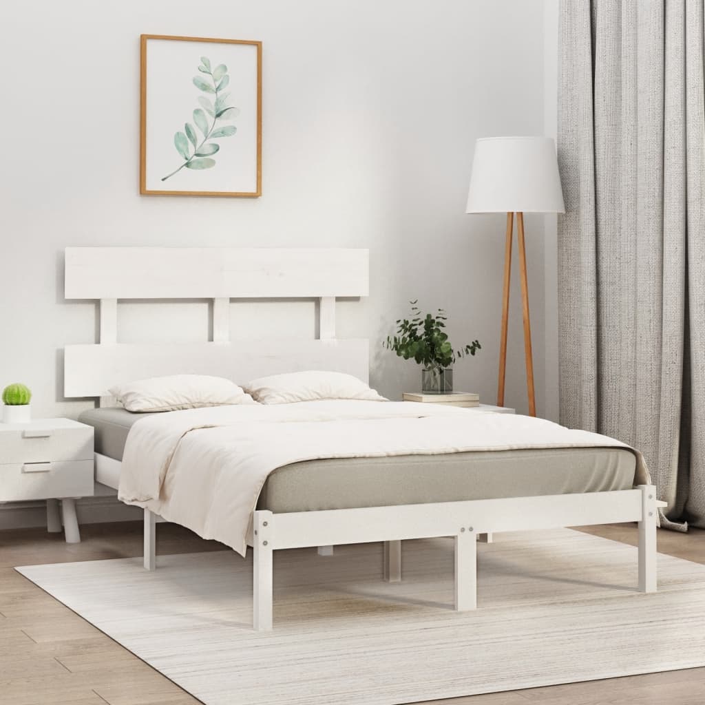 sengeramme 160x200 cm massivt træ hvid