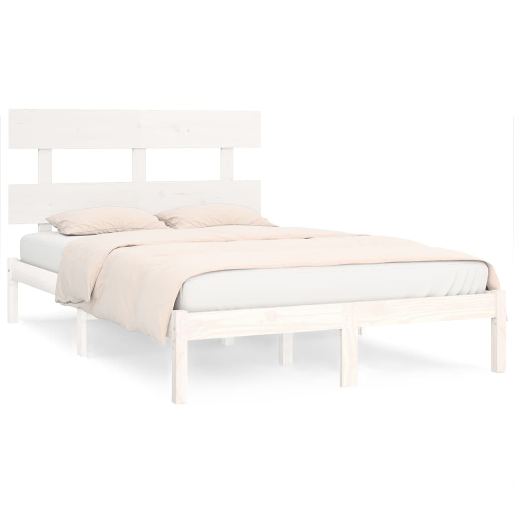 sengeramme 200x200 cm massivt træ hvid