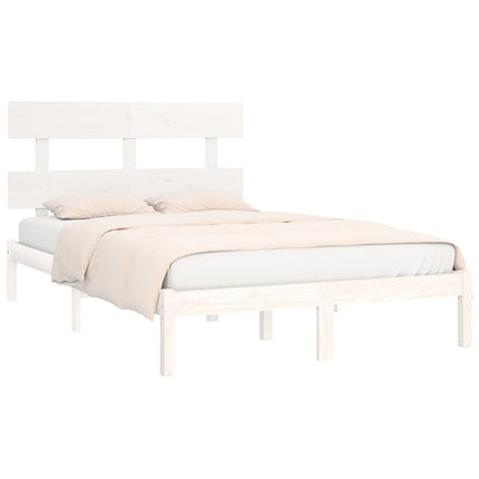 sengeramme 200x200 cm massivt træ hvid