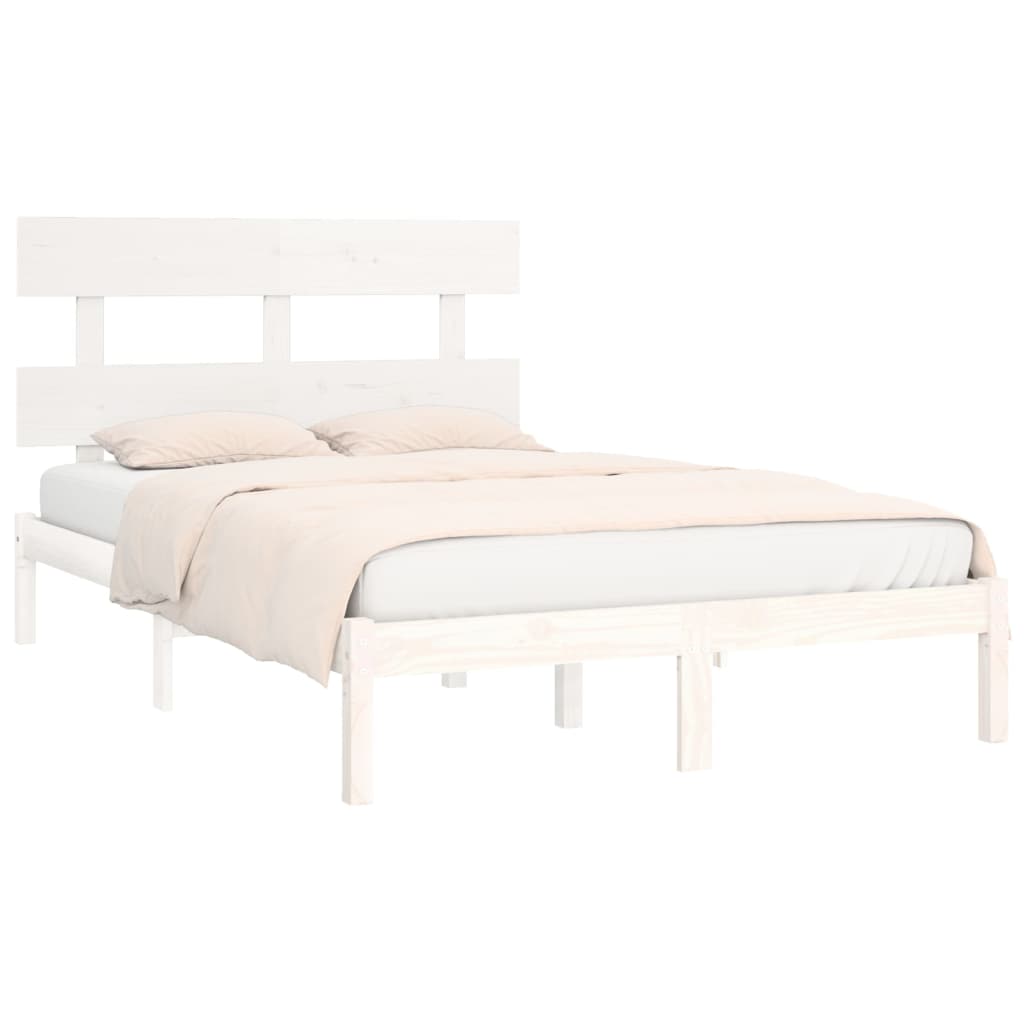 sengeramme 200x200 cm massivt træ hvid